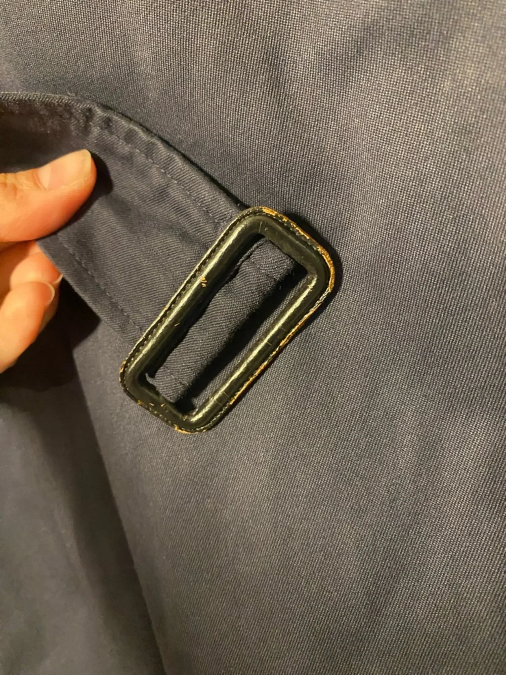 Burberry Navy Trench Coat with Check Lining - Picture 12 of 16
